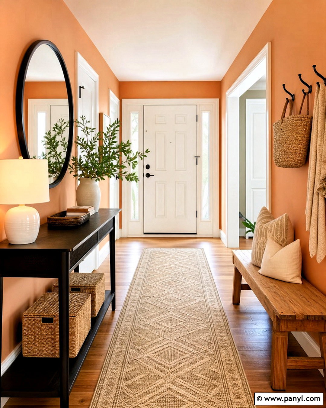 Light Orange Entryway With Black Accents - 20 light orange room ideas