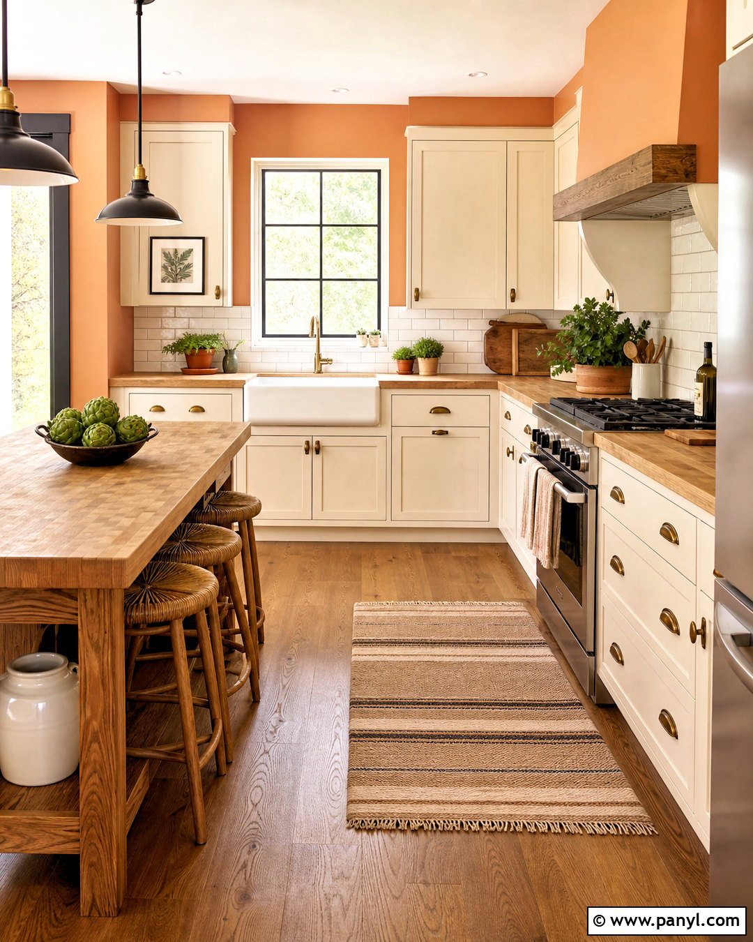 Light Orange Farmhouse Kitchen - 20 light orange room ideas