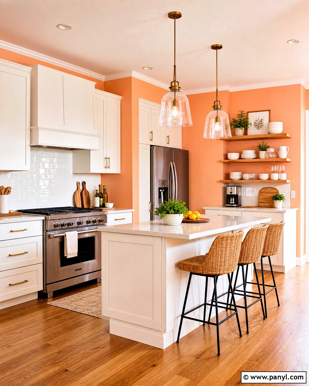 Light Orange Kitchen With White Cabinets - 20 light orange room ideas