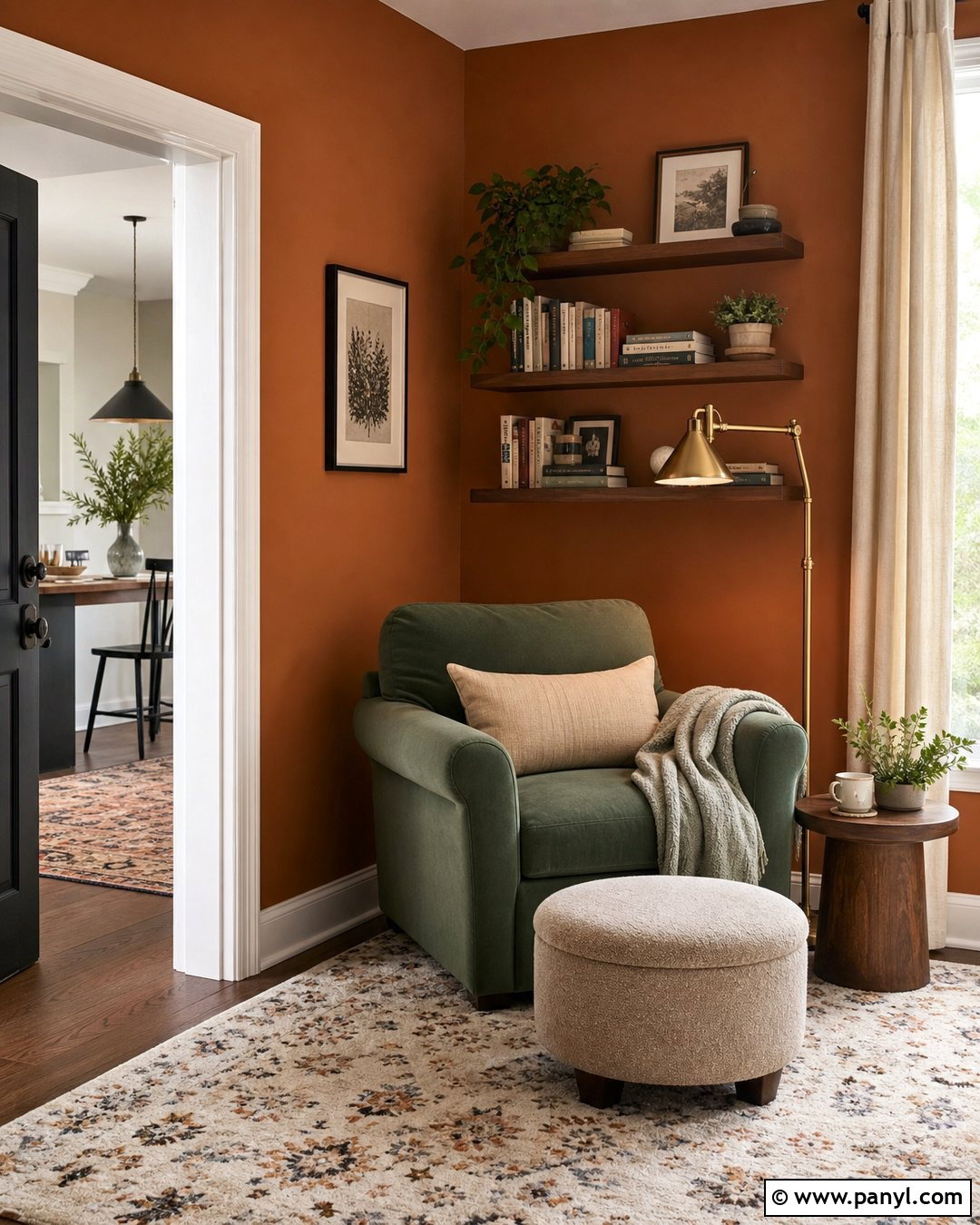 Light Orange Walls In A Reading Nook - 35 Light Orange Walls