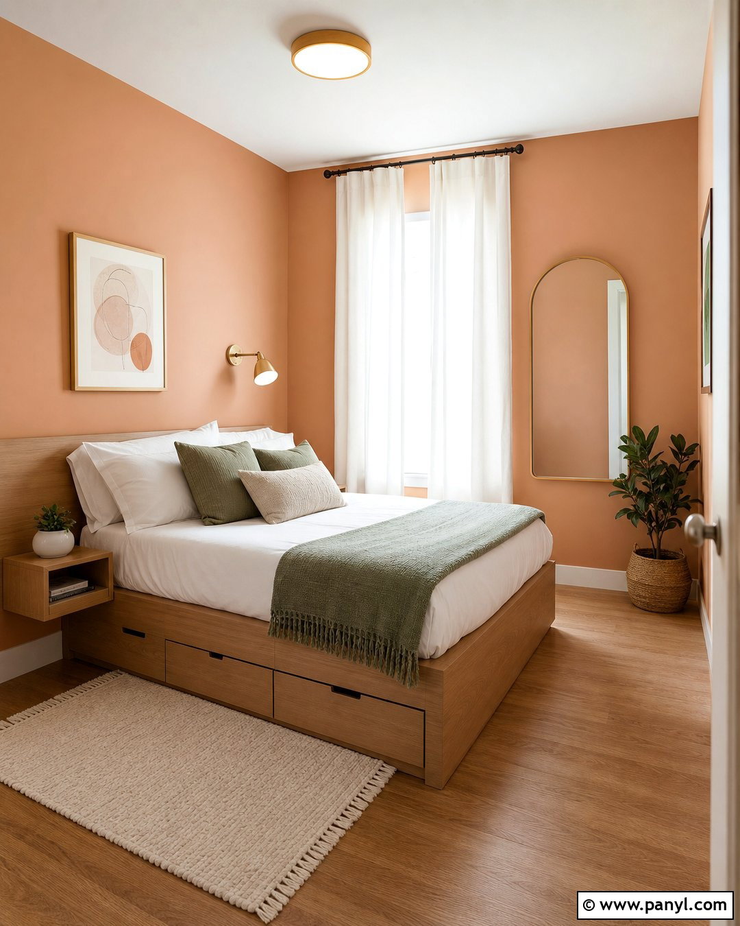 Light Orange Walls In A Small Bedroom - 35 Light Orange Walls