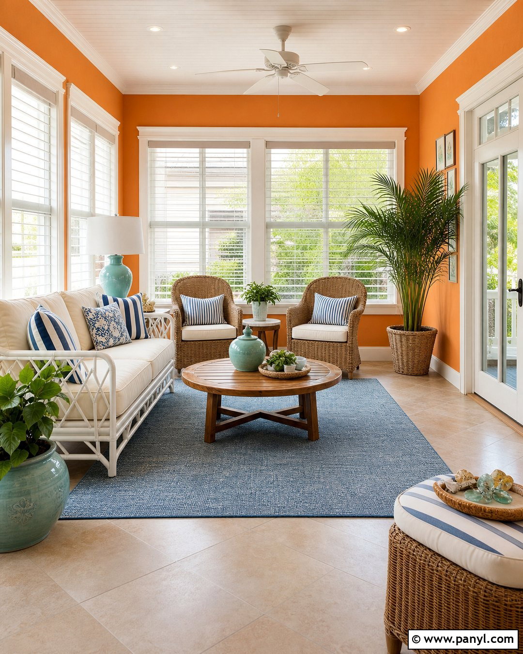 Light Orange Walls In A Sunroom - 35 Light Orange Walls