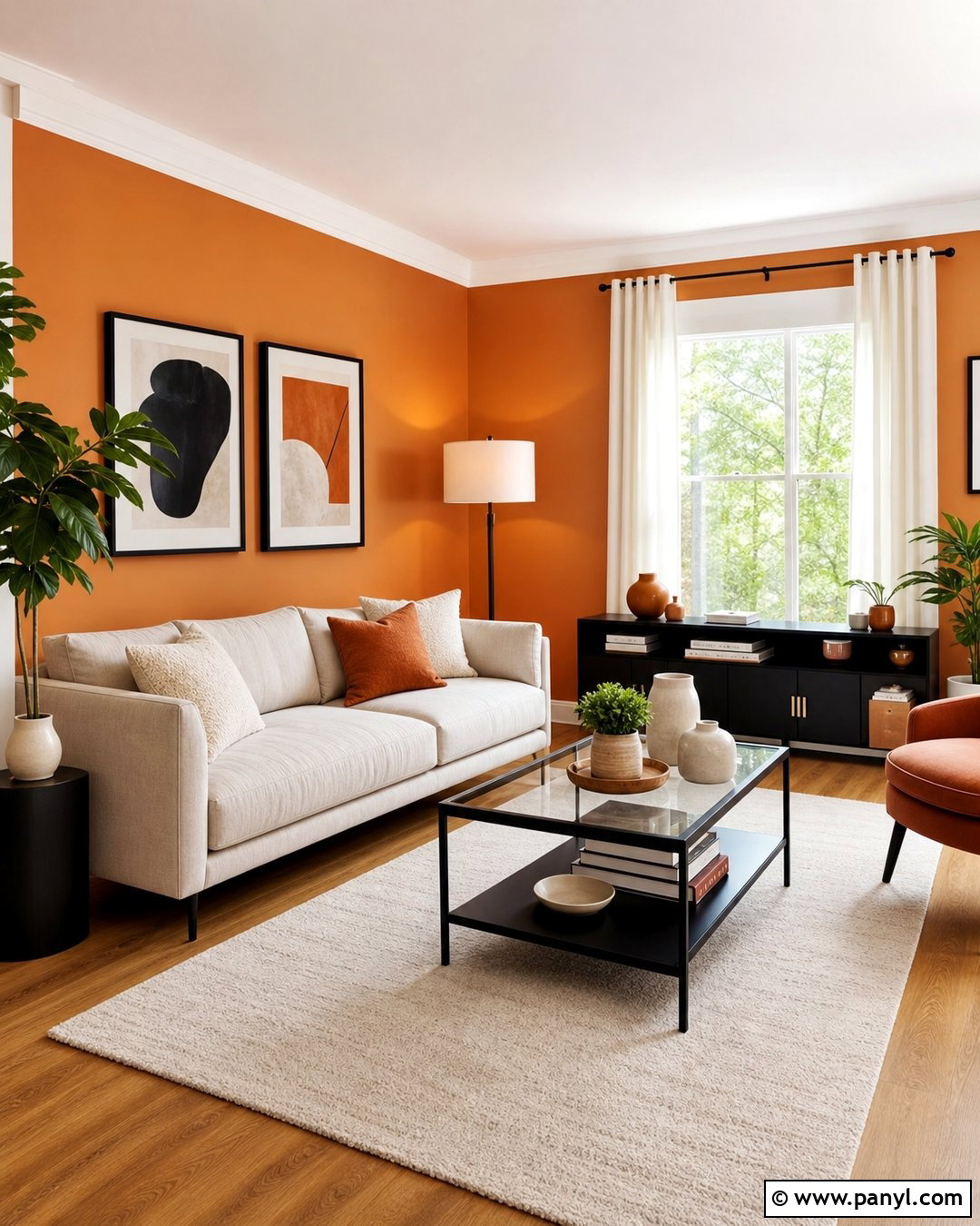 Light Orange Walls With Black Accents - 35 Light Orange Walls