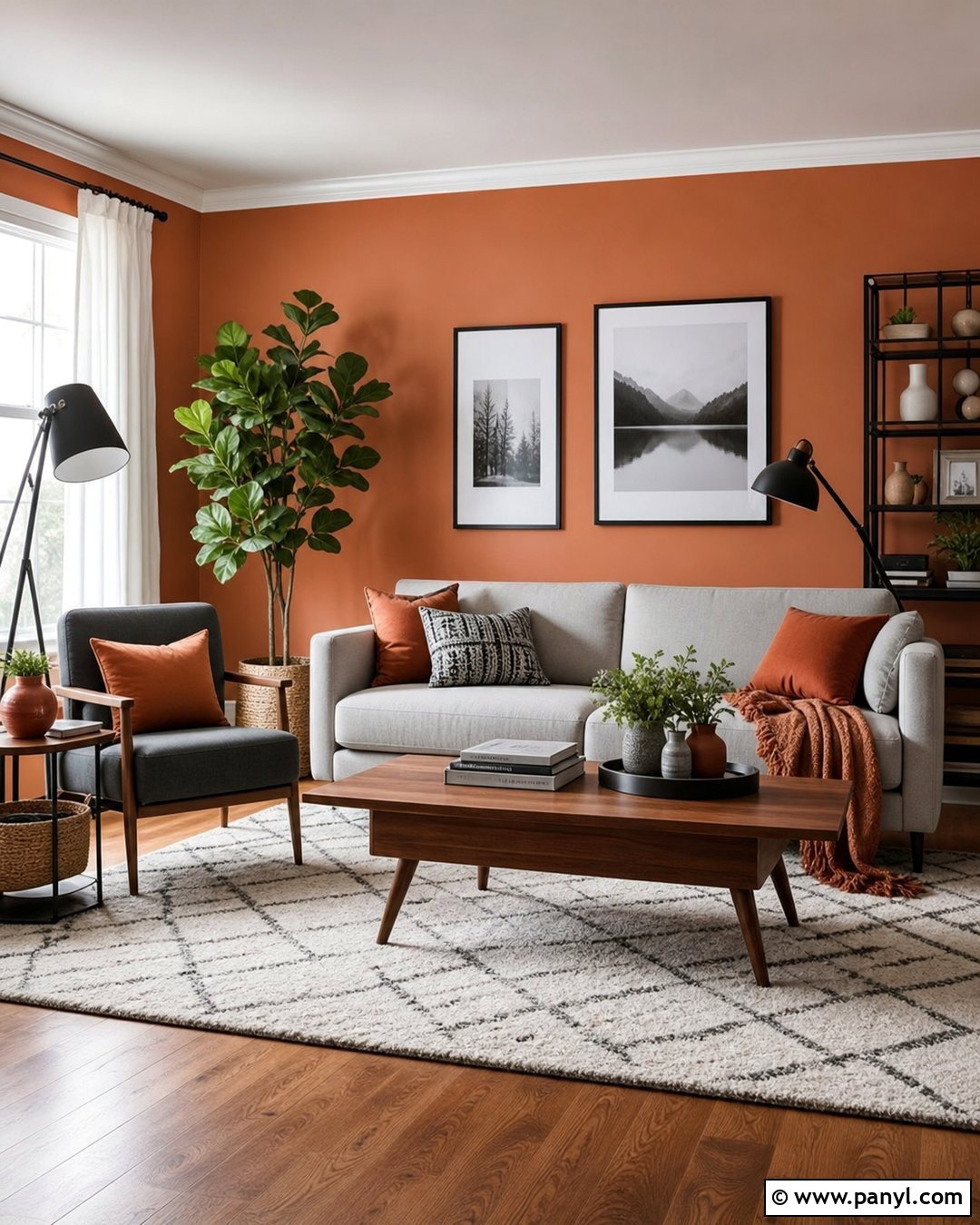 Light Orange Walls With Gray Furniture - 35 Light Orange Walls