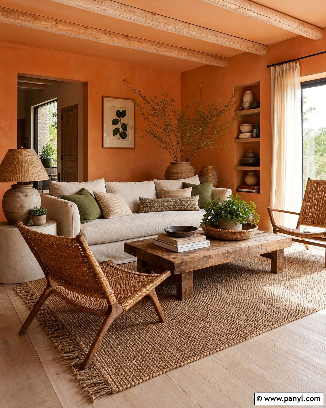 Light Orange Walls With Natural Textures - 35 Light Orange Walls