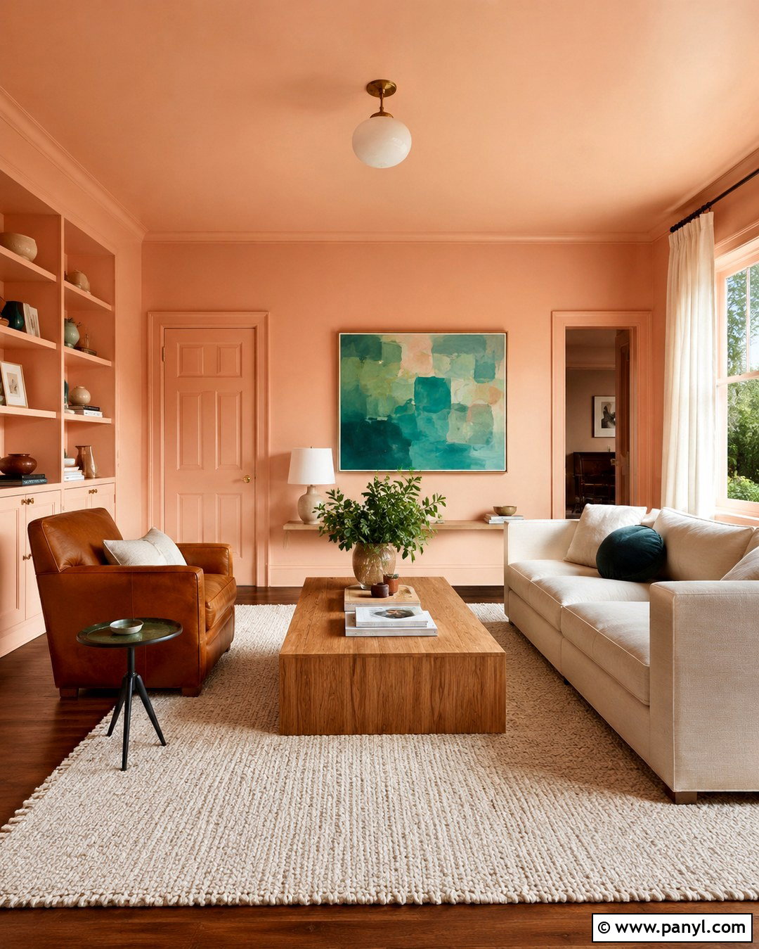 Light Peach Color Drenching - 20 Light Peach Wall Paint Ideas
