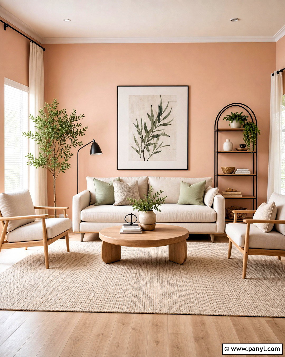 Light Peach Living Room - 20 peach wall color ideas