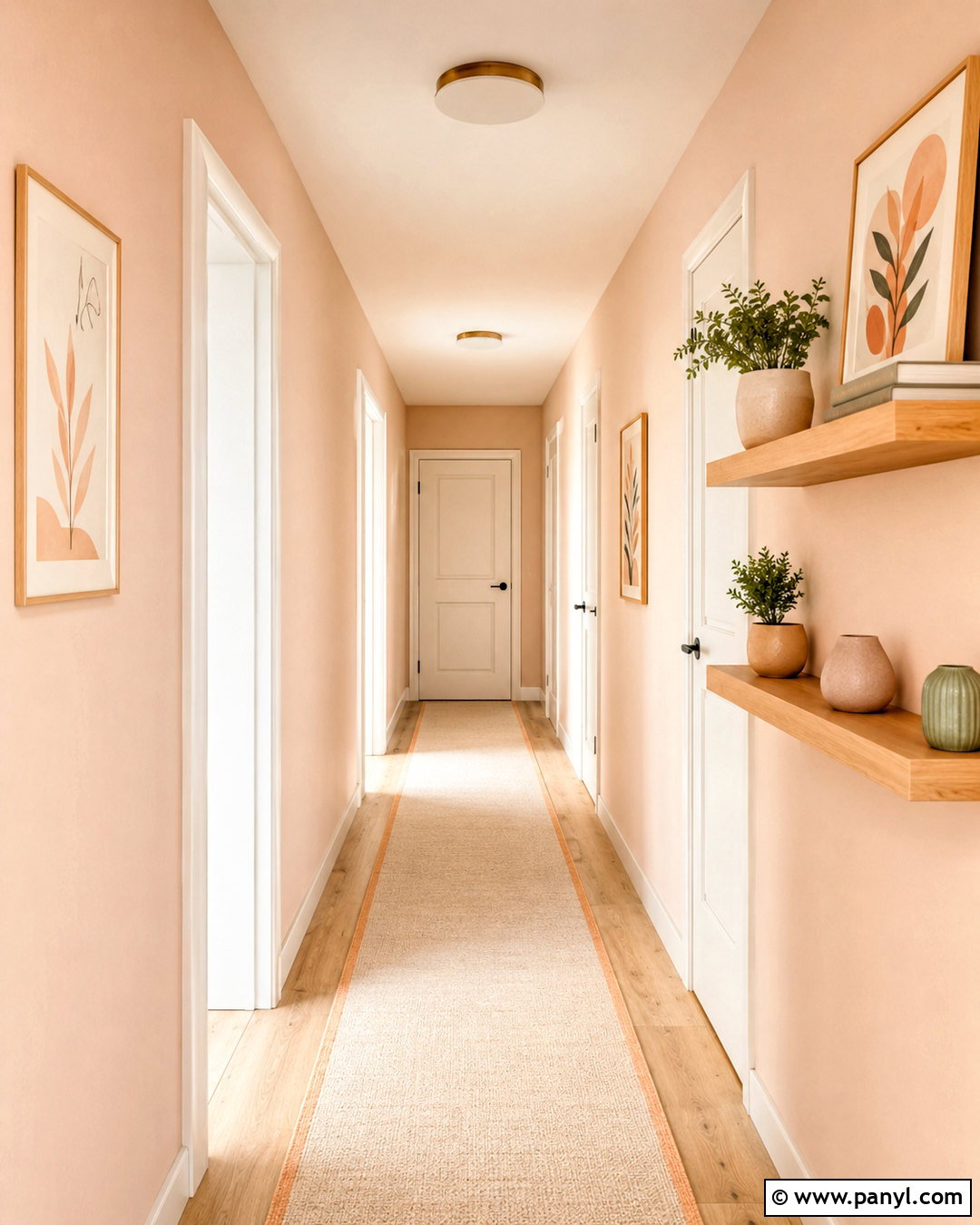 Light Peach Narrow Hallway - 20 peach hallway ideas