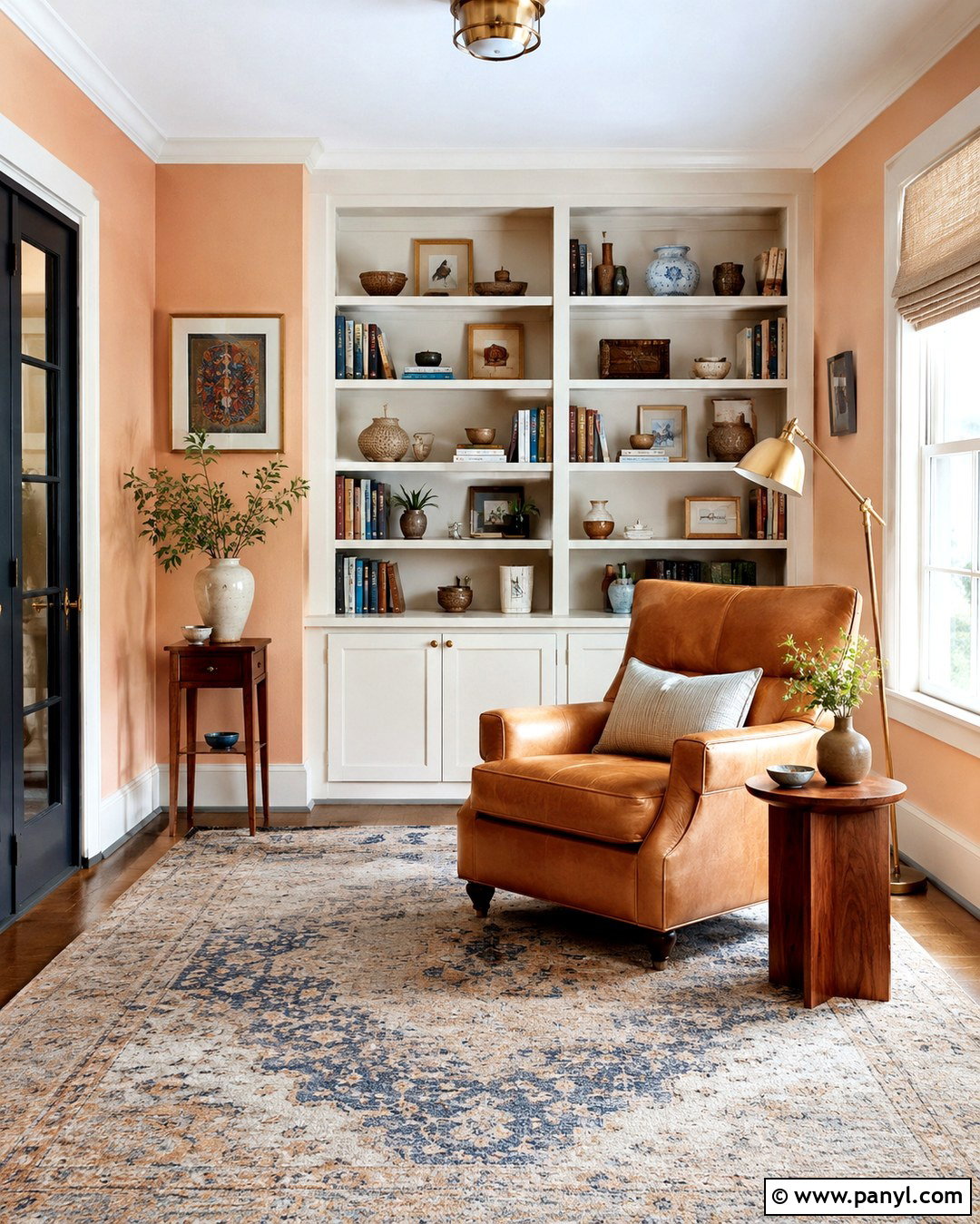 Light Peach Reading Room - 20 Light Peach Wall Paint Ideas
