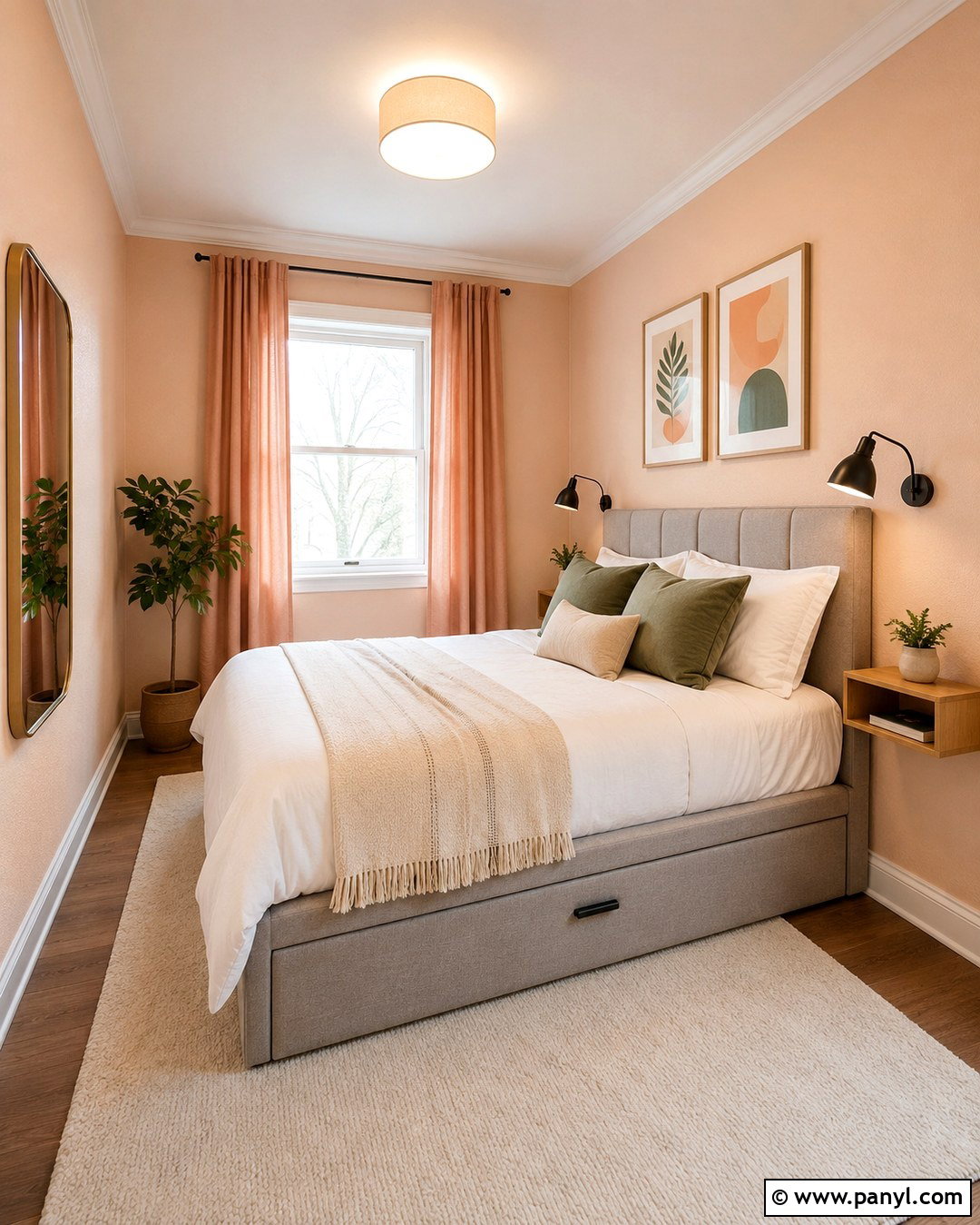 Light Peach Small Bedroom - 20 Light Peach Wall Paint Ideas