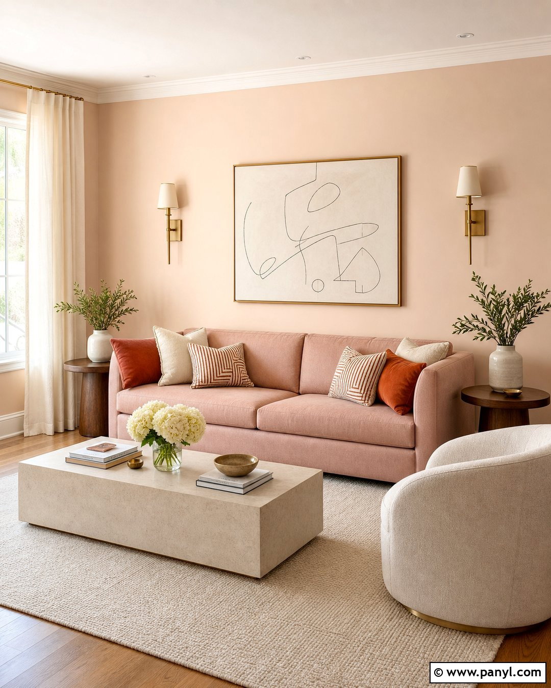 Light Peach Walls With Blush Pink Decor - 35 Light Peach Wall Color Ideas
