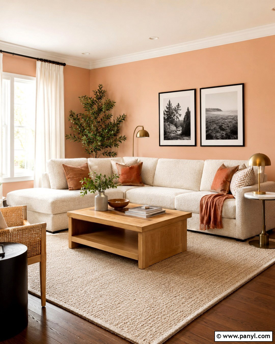 Light Peach Walls With Cream Sofa - 20 Light Peach Walls Living Room Ideas