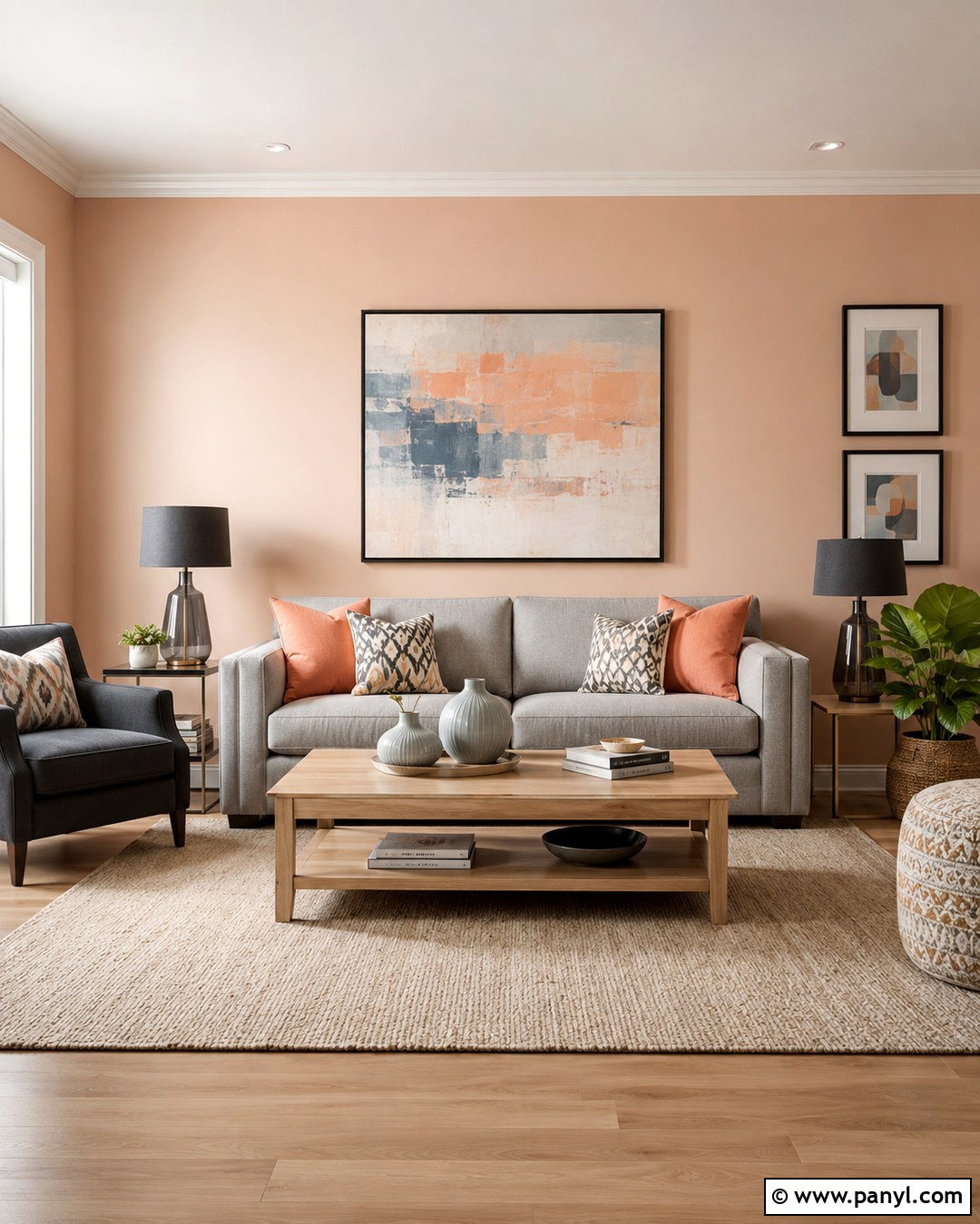 Light Peach Walls With Light Gray Furniture - 20 Light Peach Wall Paint Ideas