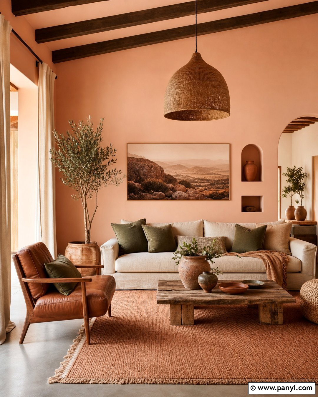 Light Peach Walls With Terracotta Decor - 35 Light Peach Wall Color Ideas
