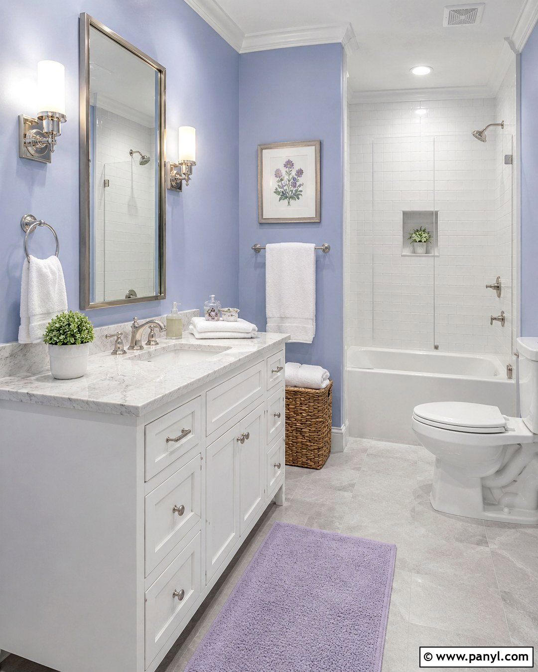 Light Periwinkle Walls With Bathroom Marble - 20 light periwinkle walls