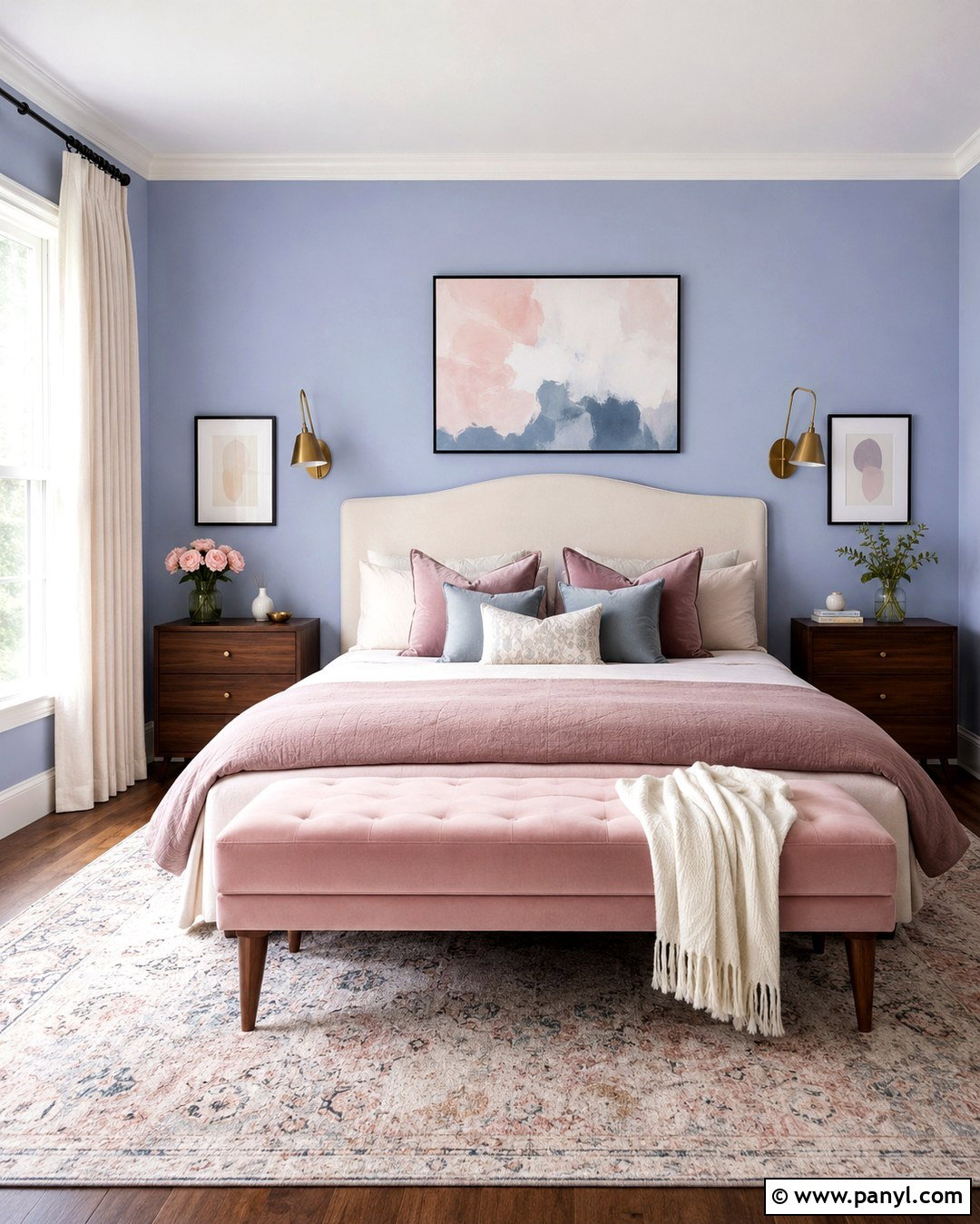 Light Periwinkle Walls With Blush Pink Decor - 20 light periwinkle walls