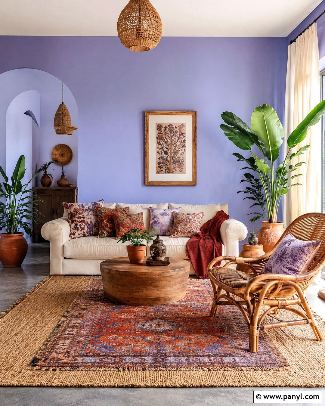 Light Periwinkle Walls With Boho Natural Textures - 20 light periwinkle walls