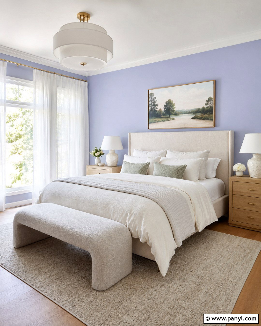 Light Periwinkle Walls With Cream Bedroom Decor - 20 light periwinkle walls