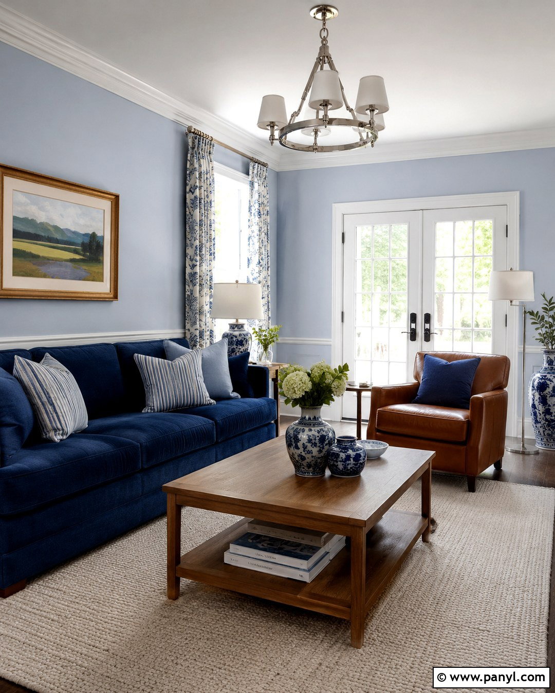 Light Periwinkle Walls With Navy Blue Accents - 20 light periwinkle walls