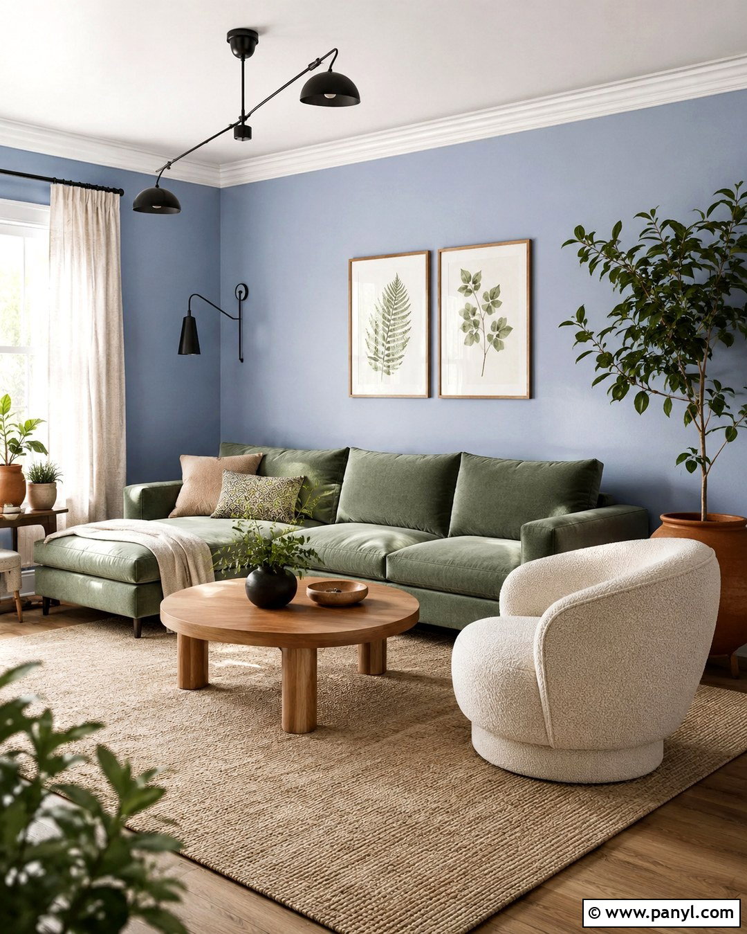 Light Periwinkle Walls With Sage Green Accents - 20 light periwinkle walls
