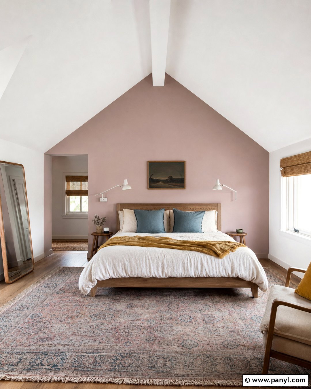 Light Pink Accent Wall Attic Bedroom - 30 Light Pink Accent Wall Ideas