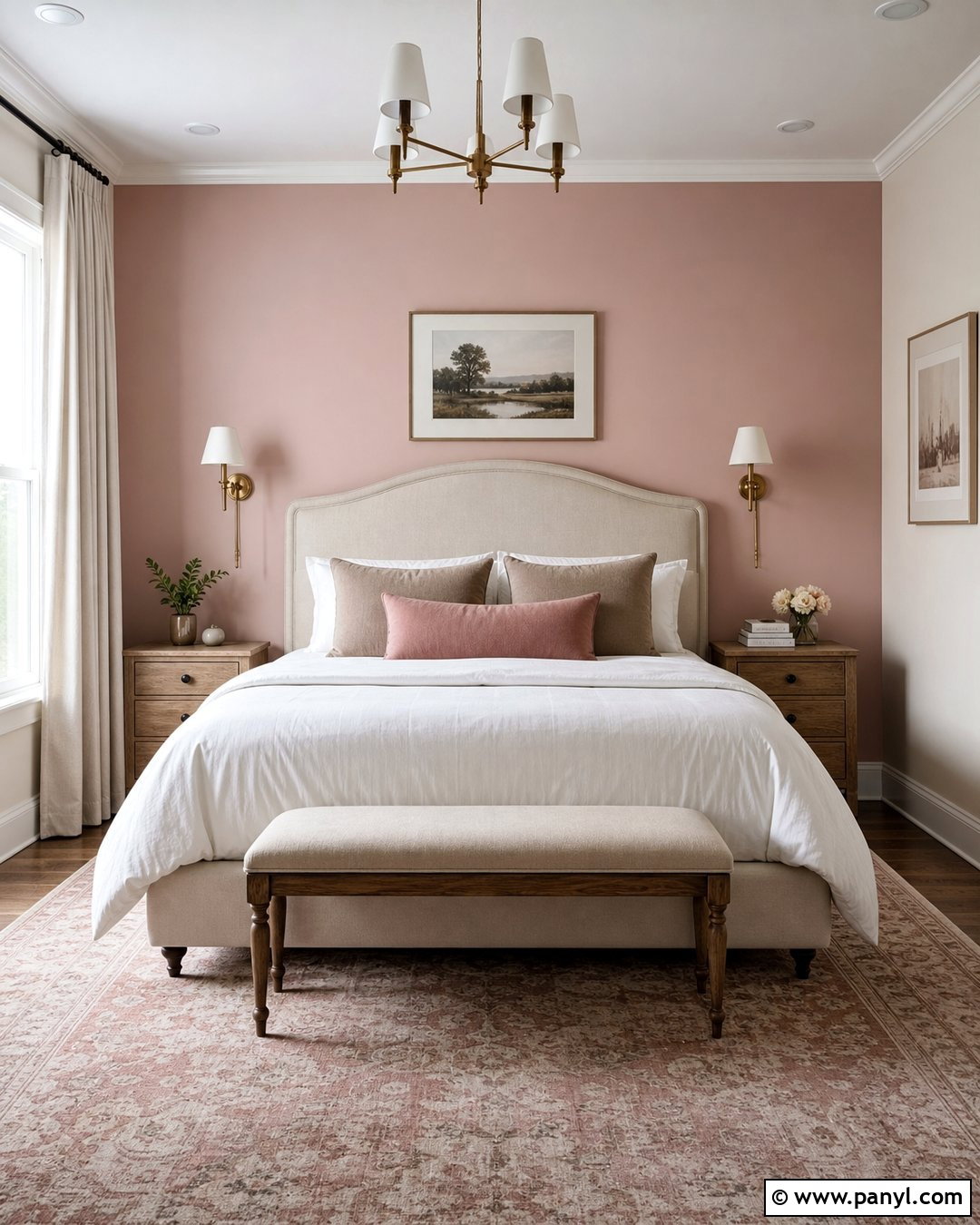 Light Pink Accent Wall Behind The Bed - 30 Light Pink Wall Color Ideas