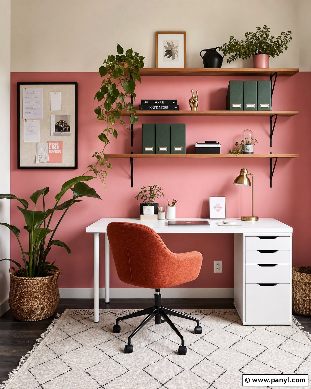 Light Pink Accent Wall Color Blocking - 30 Light Pink Accent Wall Ideas