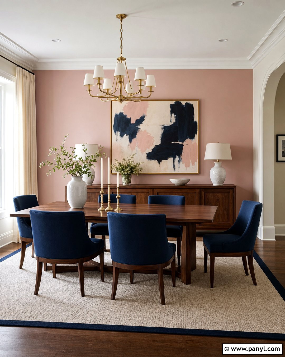 Light Pink Accent Wall Dining Room - 30 Light Pink Accent Wall Ideas