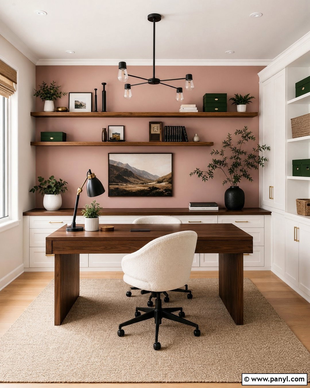 Light Pink Accent Wall Home Office - 30 Light Pink Accent Wall Ideas