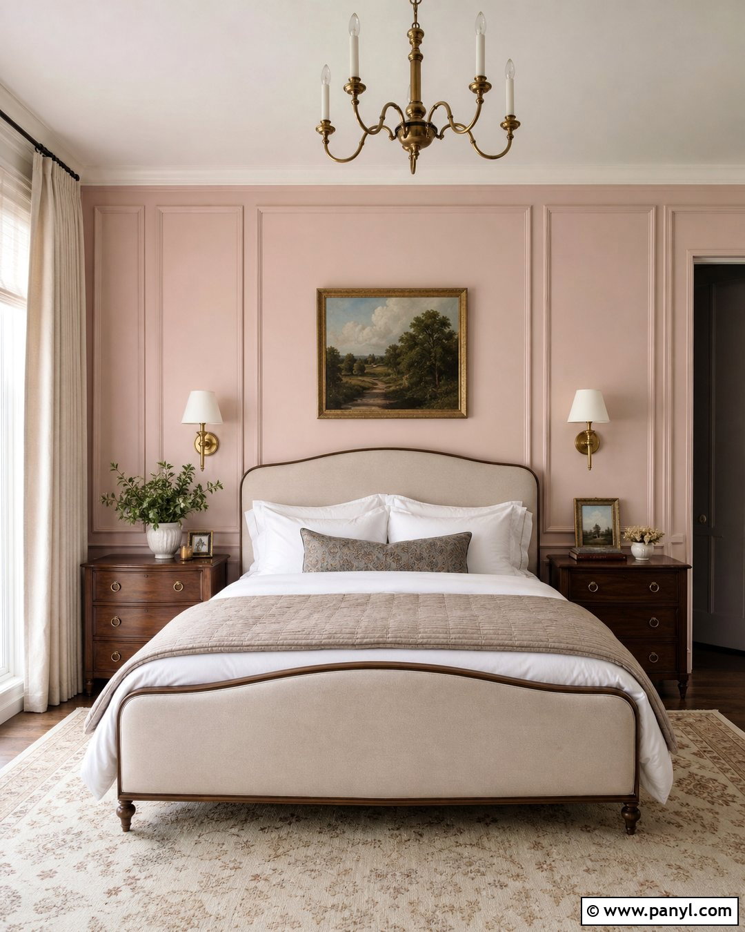 Light Pink Accent Wall With Molding - 30 Light Pink Accent Wall Ideas