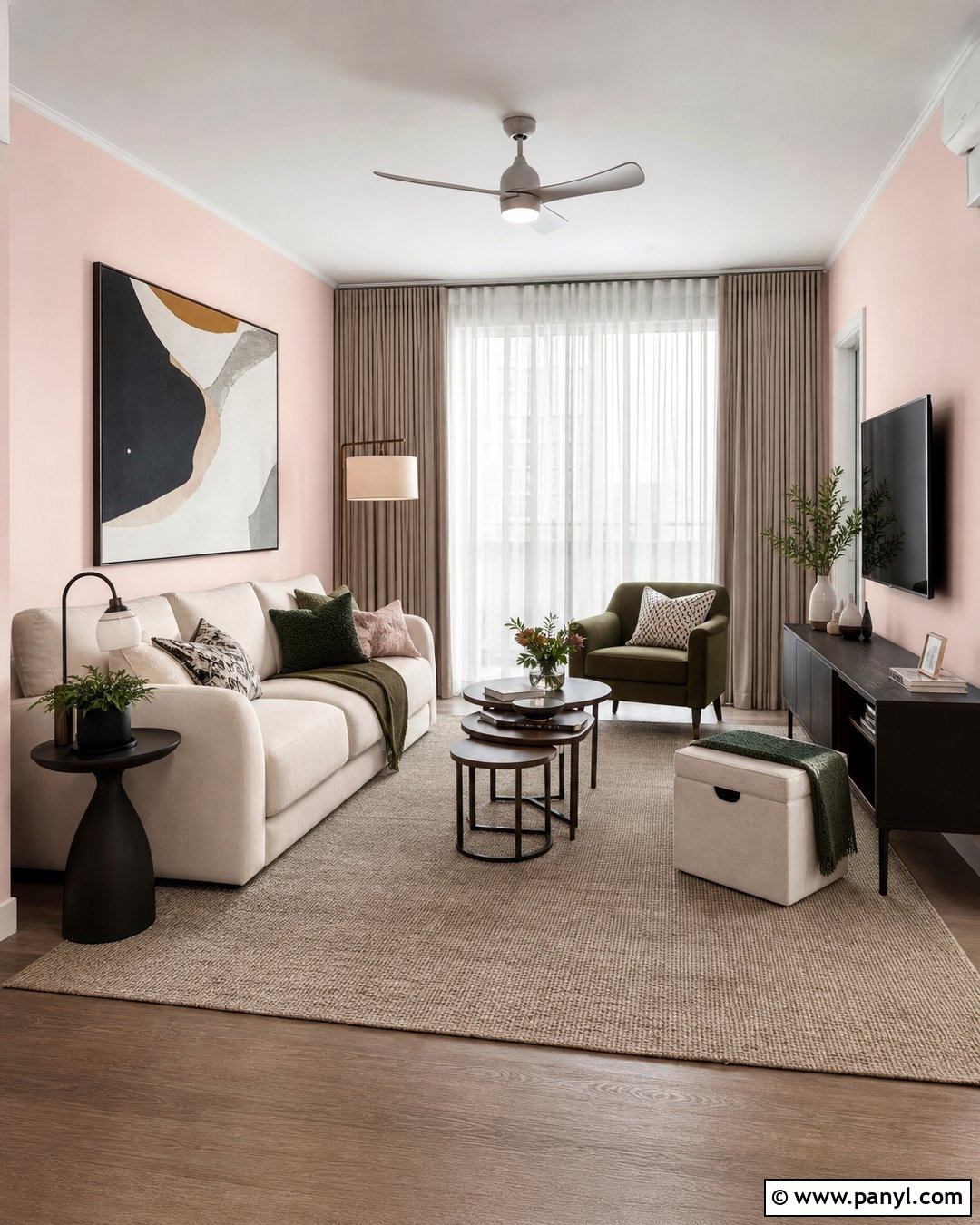 Light Pink Apartment Living Room Walls - 35 Light Pink Room Walls
