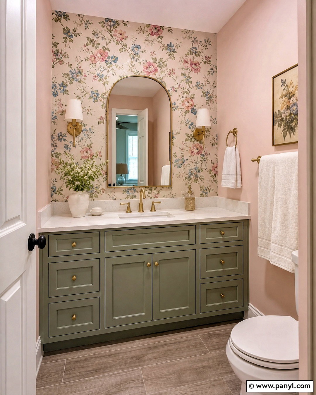 Light Pink Bathroom Walls With Floral Wallpaper - 20 light pink bathroom walls