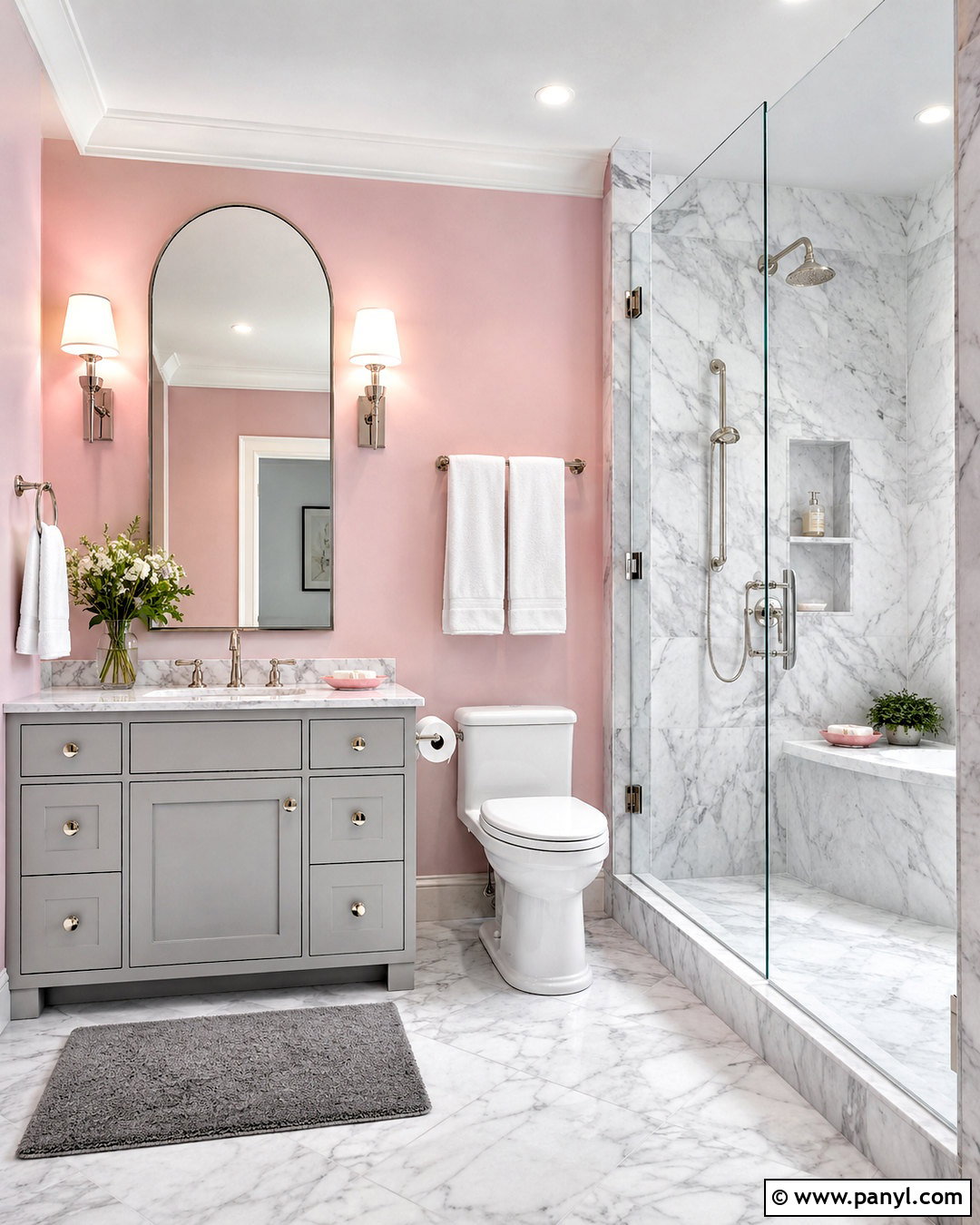 Light Pink Bathroom Walls With Gray Marble - 20 light pink bathroom walls