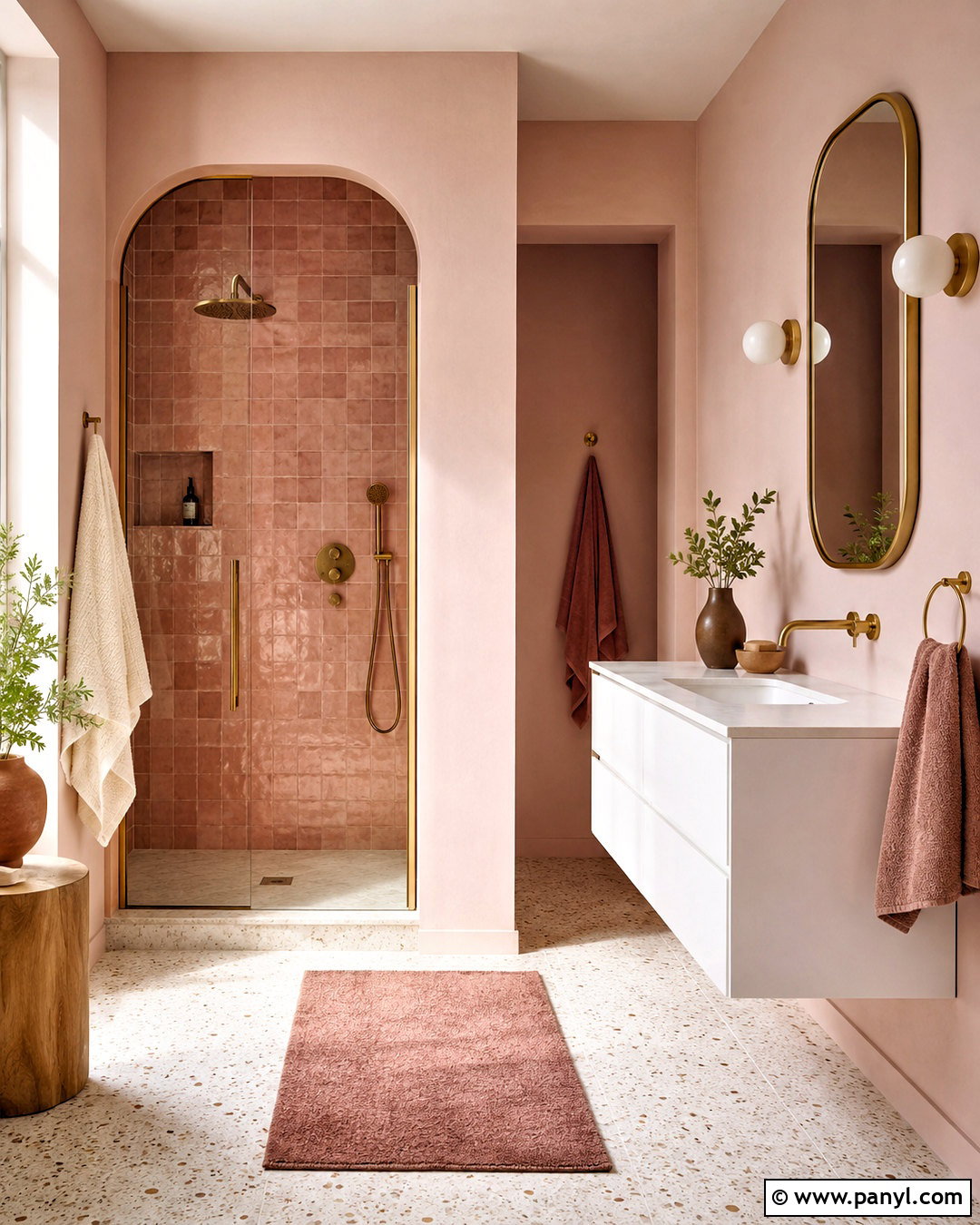 Light Pink Bathroom Walls With Pink Tile Shower - 20 light pink bathroom walls