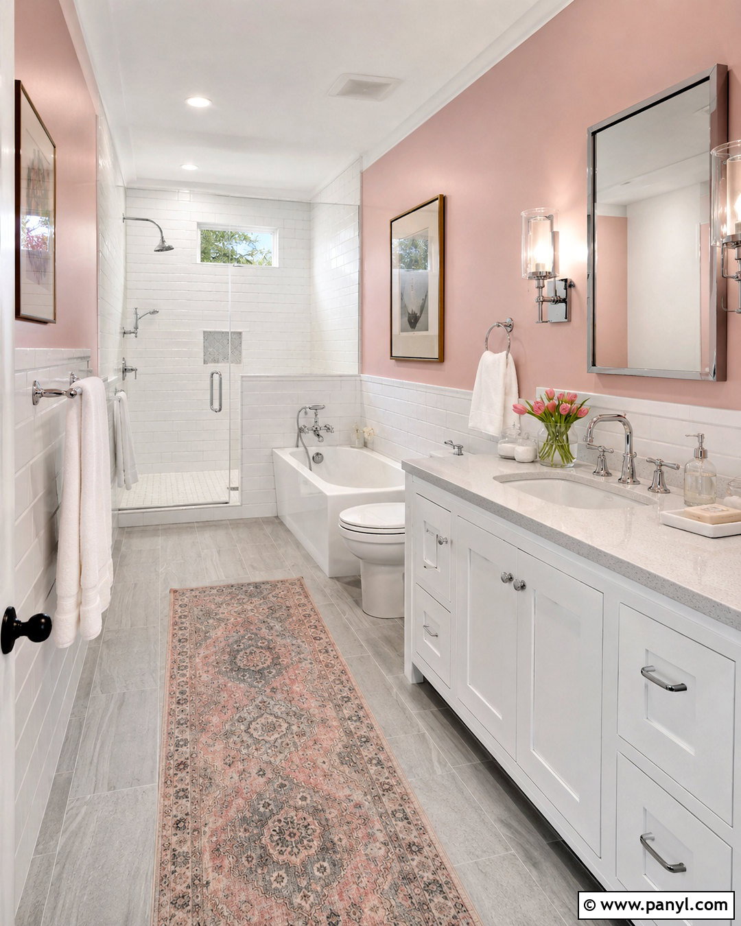 Light Pink Bathroom Walls With White Subway Tile - 20 light pink bathroom walls