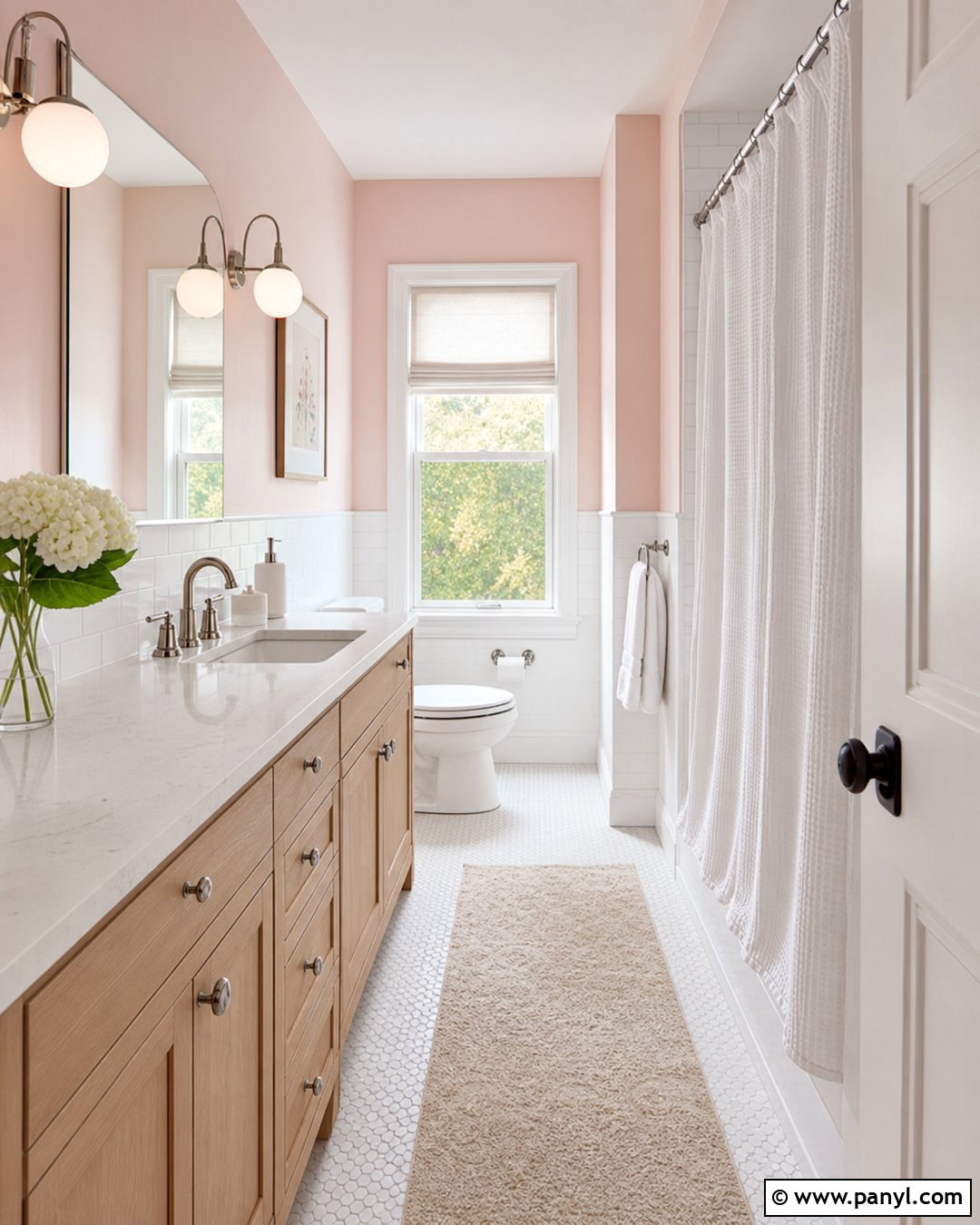 Light Pink Bathroom Walls With White Tile - 35 Light Pink Room Walls