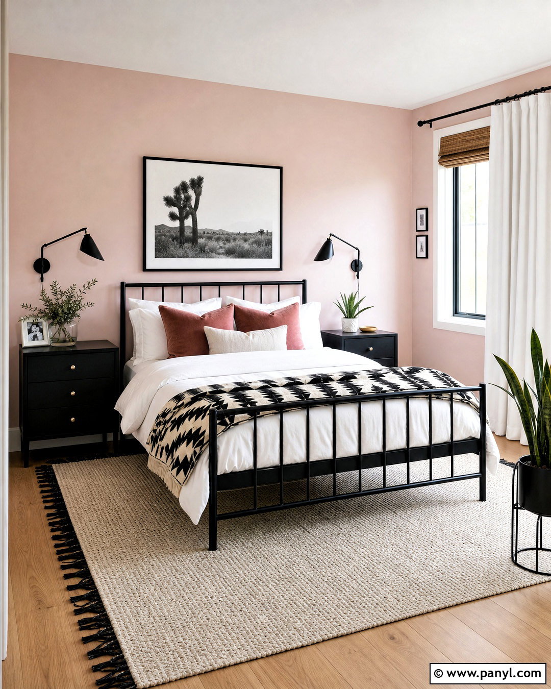 Light Pink Bedroom Walls With Black Accents - 20 light pink bedroom walls