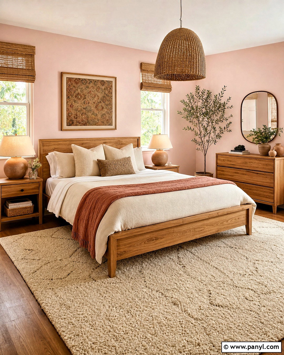 Light Pink Bedroom Walls With Natural Wood - 20 light pink bedroom walls