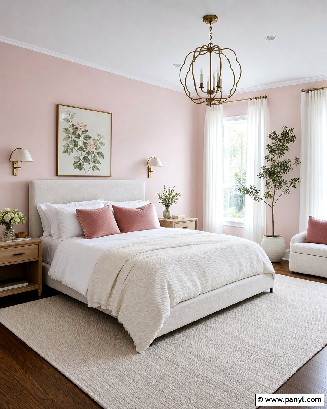 Light Pink Bedroom Walls With White Bedding - 35 Light Pink Room Walls