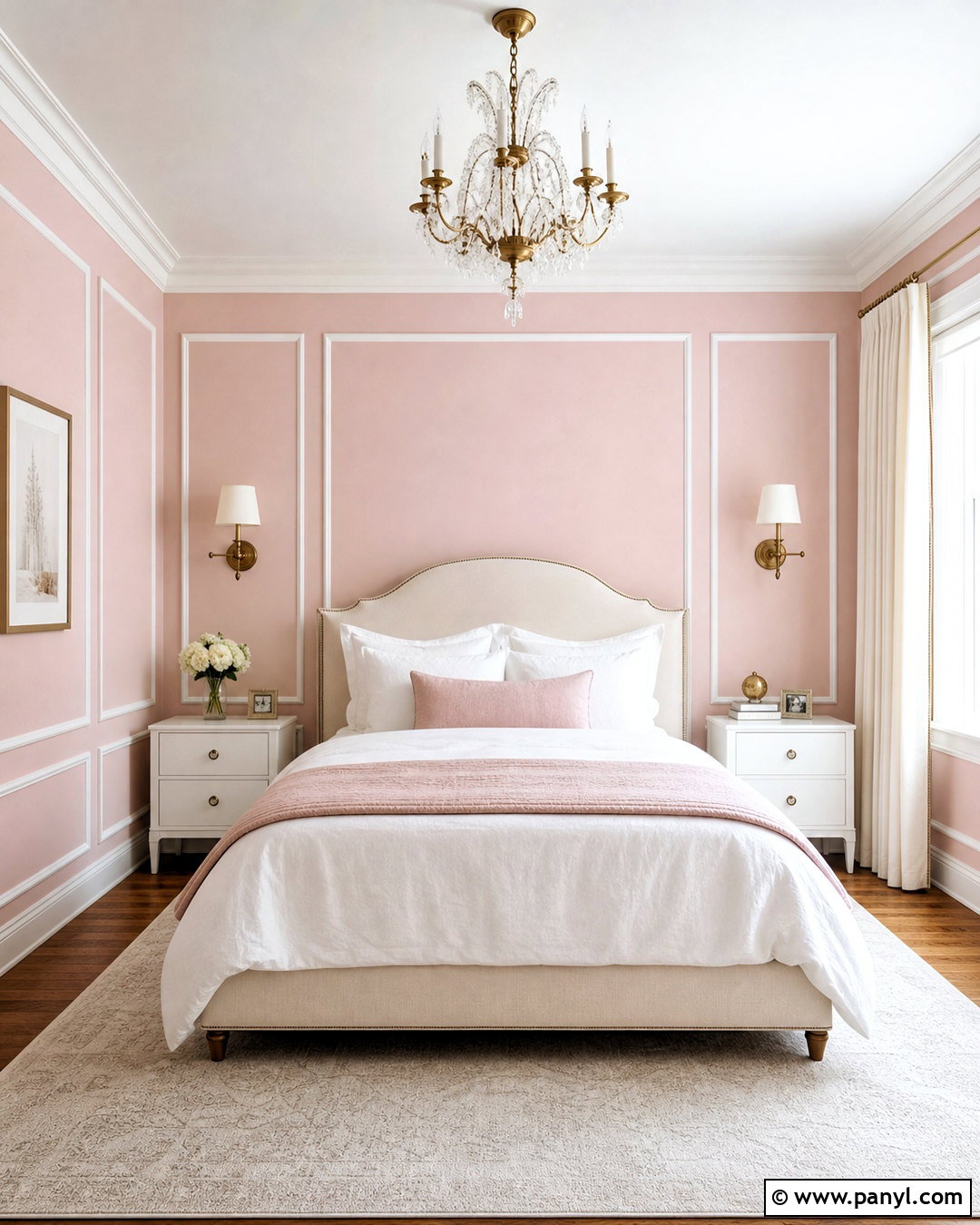 Light Pink Bedroom Walls With White Wall Molding - 20 light pink bedroom walls