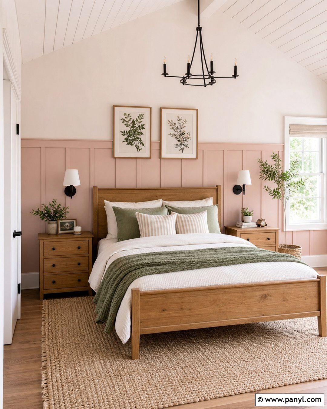 Light Pink Board And Batten Accent Wall - 30 Light Pink Accent Wall Ideas