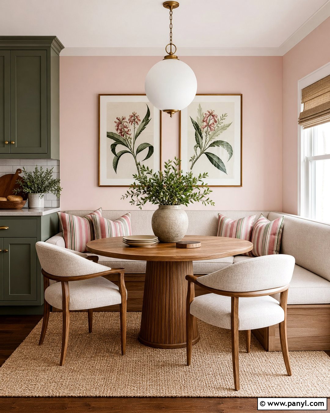 Light Pink Breakfast Nook Walls - 35 Light Pink Room Walls