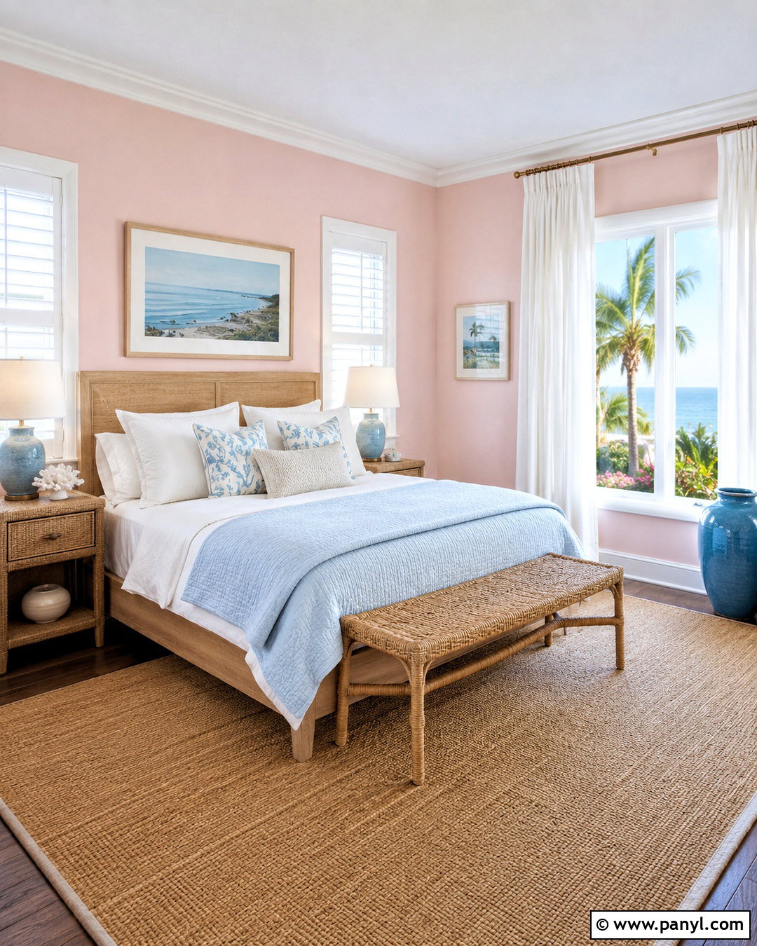 Light Pink Coastal Bedroom - 20 light pink room ideas