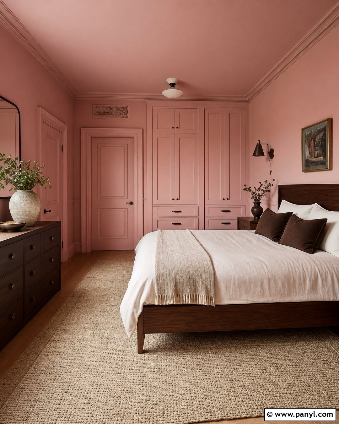Light Pink Color Drenched Bedroom - 35 Light Pink Room Walls