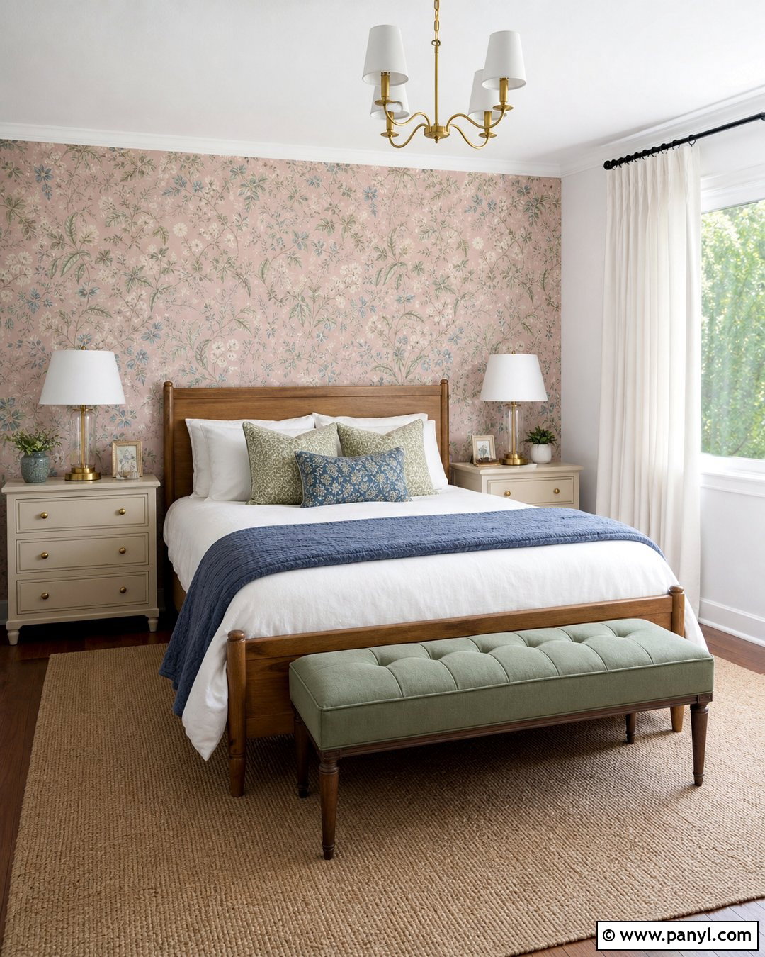 Light Pink Floral Accent Wall - 30 Light Pink Accent Wall Ideas