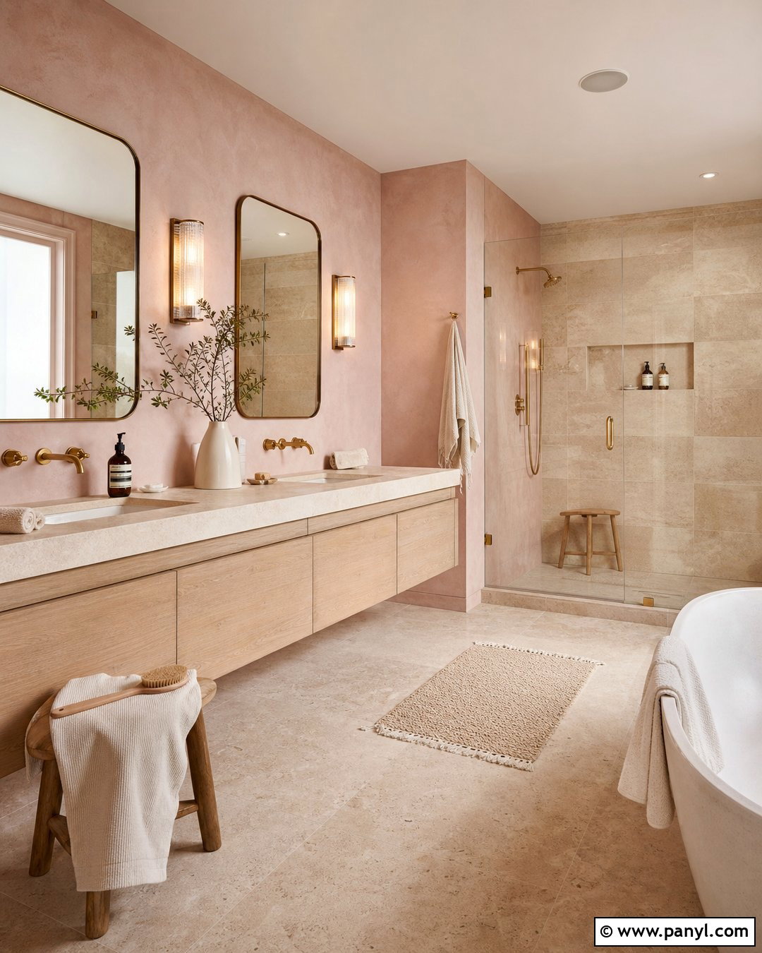 Light Pink Limewash Bathroom - 25 Light Pink Limewash Walls