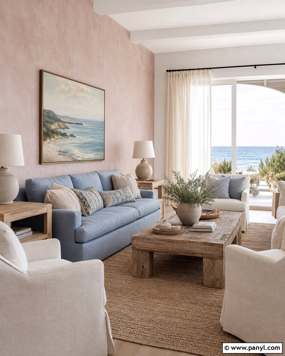 Light Pink Limewash Coastal Room - 25 Light Pink Limewash Walls