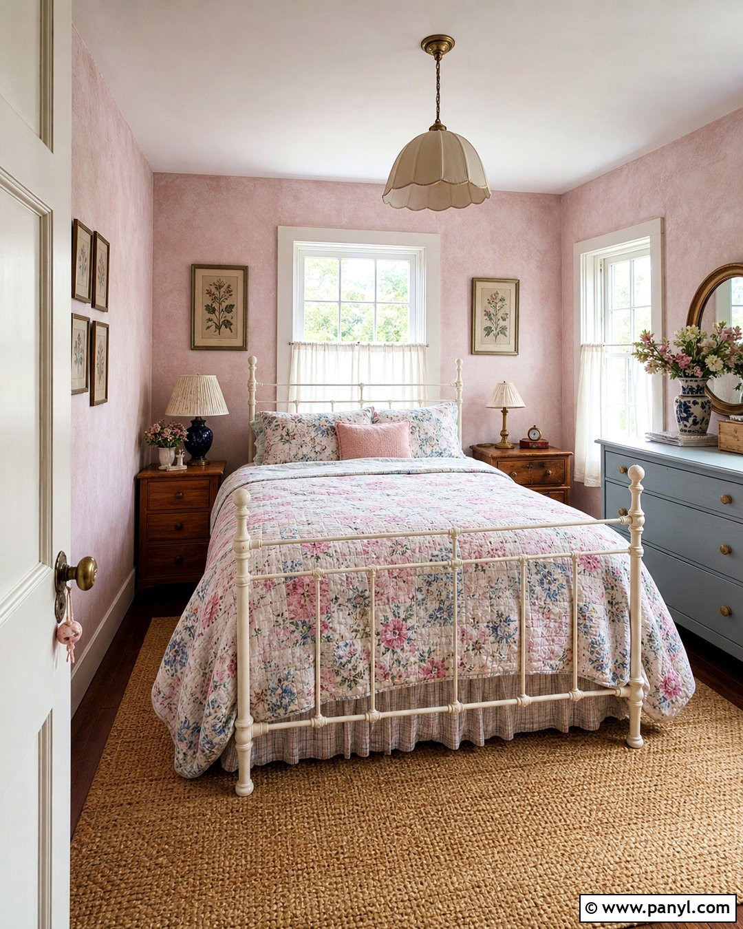 Light Pink Limewash Cottage Bedroom - 25 Light Pink Limewash Walls