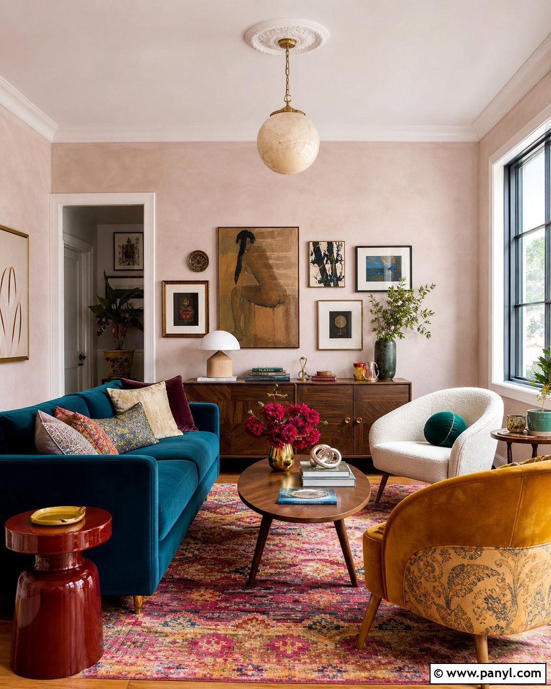 Light Pink Limewash Eclectic Room - 25 Light Pink Limewash Walls