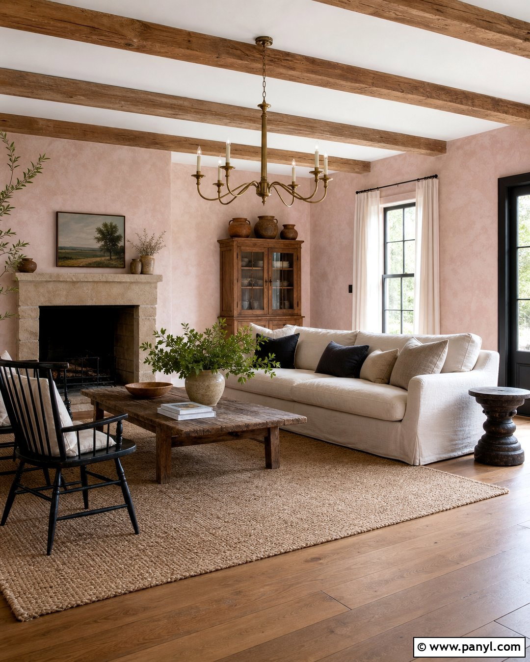 Light Pink Limewash Farmhouse Room - 25 Light Pink Limewash Walls